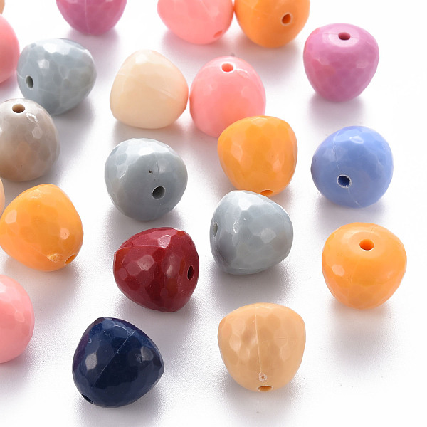 

PandaHall Opaque Acrylic Beads, Faceted, Teardrop, Mixed Color, 15x14.5mm, Hole: 2mm Acrylic Teardrop Multicolor