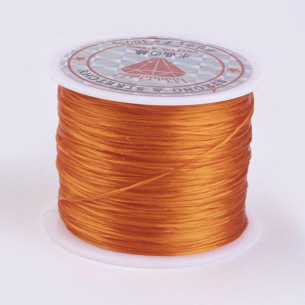 

PandaHall Flat Elastic Crystal String, Elastic Beading Thread, for Stretch Bracelet Making, Dark Orange, 0.5mm, about 49.21 yards(45m)/roll...
