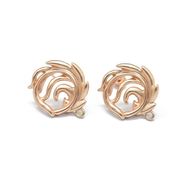 

PandaHall Alloy Stud Earring Findings, with Loop, Brass Pins and Ear Nuts/Earring Backs, Long-Lasting Plated, Flower, Matte Coffee Golden...