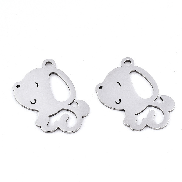 

PandaHall 201 Stainless Steel Pendants, Laser Cut, Dog, Stainless Steel Color, 19x18x0.9mm, Hole: 1.6mm 201 Stainless Steel Dog
