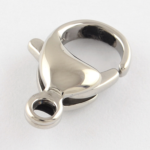

PandaHall Polished 304 Stainless Steel Lobster Claw Clasps, Parrot Trigger Clasps, Stainless Steel Color, 19x12x5mm, Hole: 3mm 304 Stainless...