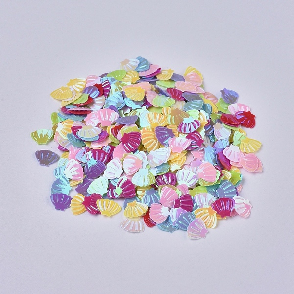 

PandaHall Ornament Accessories Plastic Paillette/Sequins Beads, No Hole/Undrilled Beads, Shell Shapes, Mixed Color, 6x8x0.6mm, about..., Multicolor