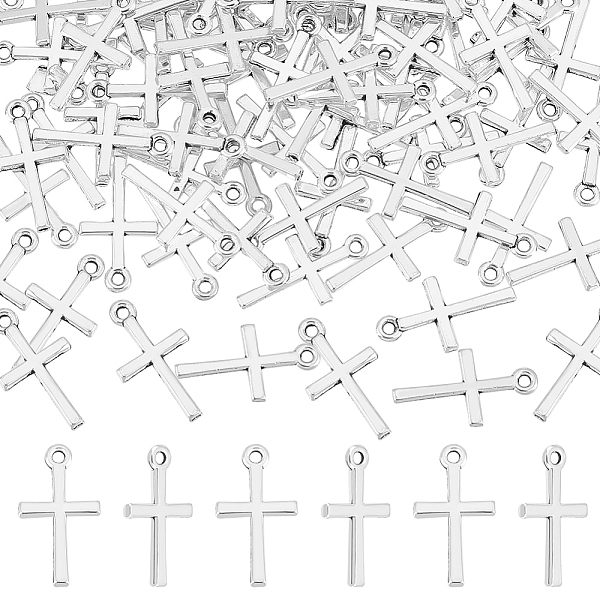 

PandaHall Unicraftale 100PCS Cross Tibetan Style Alloy Pendants, Cadmium Free & Lead Free, Antique Silver, 18.5x10x2mm, Hole: 1mm Alloy...