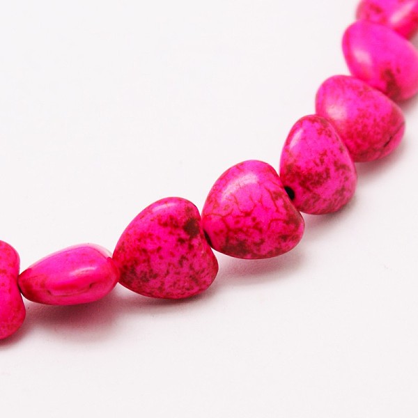 

PandaHall Heart Synthetic Turquoise Beads Strands, Dyed, Hot Pink, 12x12x5mm, Hole: 1mm, about 36pcs/strand, 15.7 inch Synthetic Turquoise...