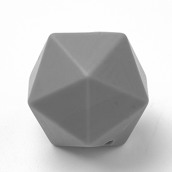 

PandaHall Food Grade Eco-Friendly Silicone Focal Beads, Chewing Beads For Teethers, DIY Nursing Necklaces Making, Icosahedron, Gray...