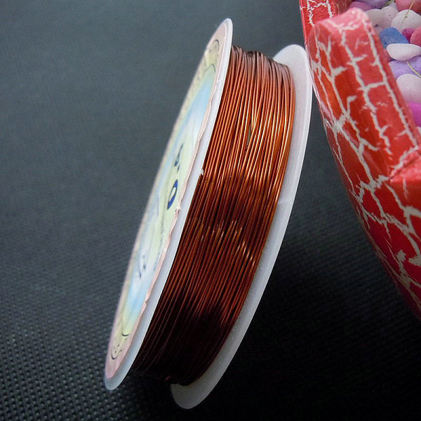 

PandaHall Round Copper Jewelry Wire, Saddle Brown, 26 Gauge, 0.4mm, about 39.37 Feet(12m)/roll Copper Round Brown