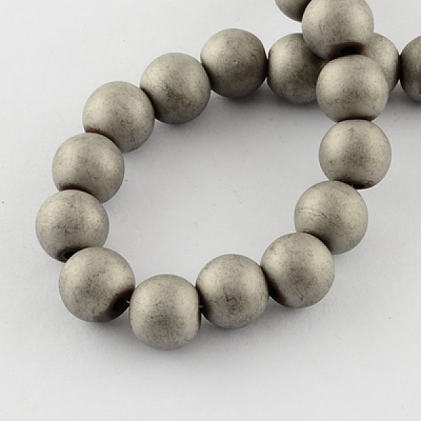 

PandaHall Non-magnetic Synthetic Hematite Beads Strands, Frosted, Grade A, Round Beads for Bracelet Making, Silver Plated, 8mm, Hole: 1.4mm...