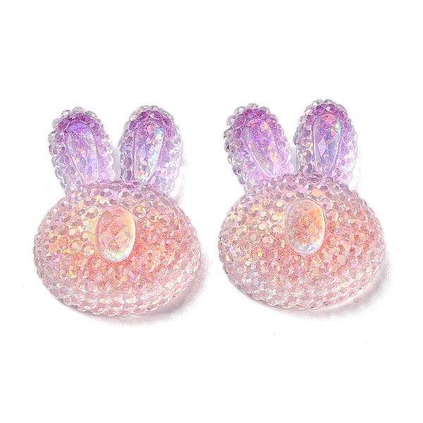 

PandaHall Transparent Epoxy Resin Decoden Cabochons, with Paillettes, Rabbit, Coral, 24.5x18x9.5mm Epoxy Resin Rabbit Red