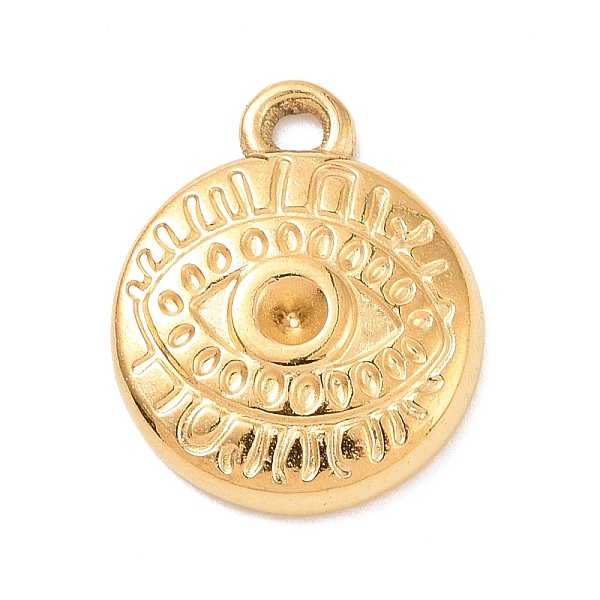 

PandaHall 304 Stainless Steel Pendant Rhinestone Settings, Flat Round with Eye, Golden, Fit for 2.5mm Rhinestone, 14x12x2.5mm, Hole: 1.4mm...