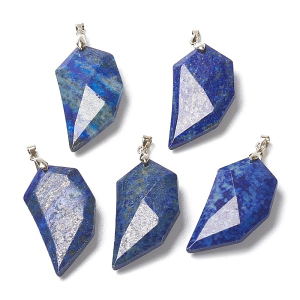

PandaHall Natural Lapis Lazuli Pendants, Lover Half Heart Stone Faceted Charms with Platinum Brass Snap on Bails, 39x21x8.5mm, Hole: 4x3.5mm...