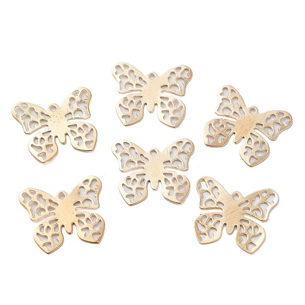 

PandaHall Iron Pendants, Butterfly, Golden, 14x16x0.2mm, Hole: 1mm Iron Butterfly