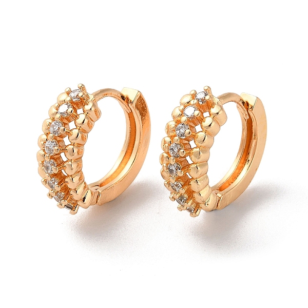 

PandaHall Brass Hoop Earrings with Rhinestone, Light Gold, 15x6x16mm Rhinestone