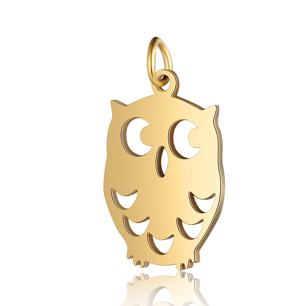 

PandaHall 201 Stainless Steel Pendants, Owl, Golden, 20x13.5x1mm, Hole: 3mm 201 Stainless Steel Owl