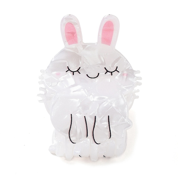

PandaHall PVC Plastic Claw Hair Clips for Women, with Alloy Finding, Rabbit, White, 50x40x49mm PVC Rabbit White