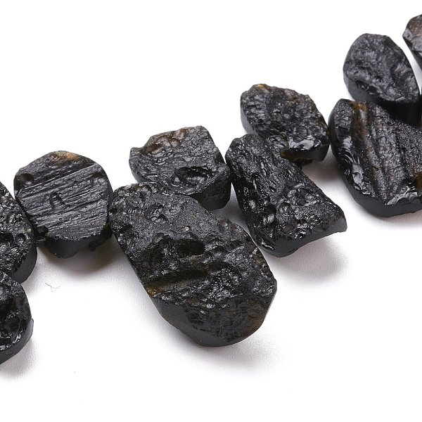 

PandaHall Natural Tektite Beads Strands, Rough Raw Stone, Top Drilled, Nuggets, 13~33x10~16x6~11mm, Hole: 0.8mm, about 44pcs/Strand, 16.34...