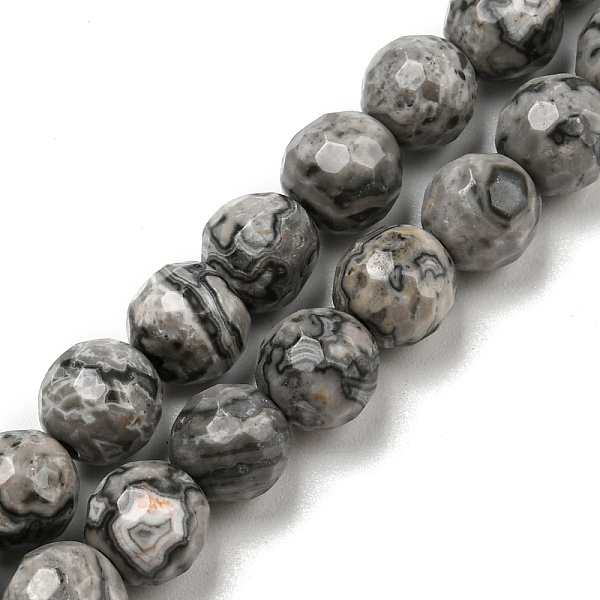 

PandaHall Natural Map Stone/Picasso Stone/Picasso Jasper Beads Strands, Faceted(128 Facets), Round, 6~6.5mm, Hole: 1mm, about 60pcs/strand...