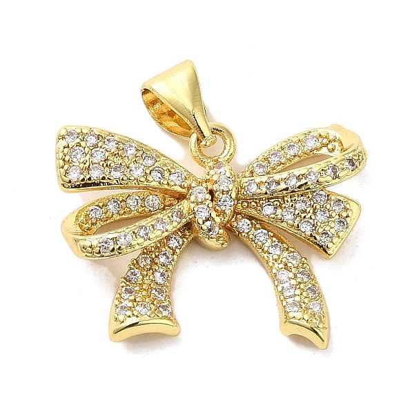 

PandaHall Brass Micro Pave Clear Cubic Zirconia Pendants, Bowknot, Real 16K Gold Plated, 16x20x6mm, Hole: 4.5x4mm Brass+Cubic Zirconia...
