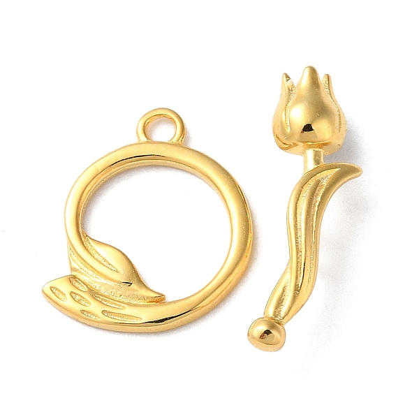 

PandaHall 925 Sterling Silver Toggle Clasps, Long-Lasting Plated, Flower with 925 Stamp, Real 18K Gold Plated, Ring: 14x12x1mm, Hole: 1.5mm...