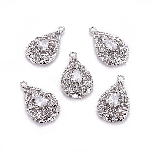 

PandaHall Brass Micro Pave Cubic Zirconia Pendants, Teardrop, Clear, Platinum, 21.5x12.5x5mm, Hole: 1.5mm Brass+Cubic Zirconia Teardrop...