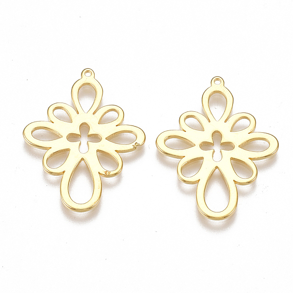 

PandaHall Brass Filigree Pendants, Nickel Free, Real 18K Gold Plated, Cross, 28x21x1mm, Hole: 1mm Brass Cross