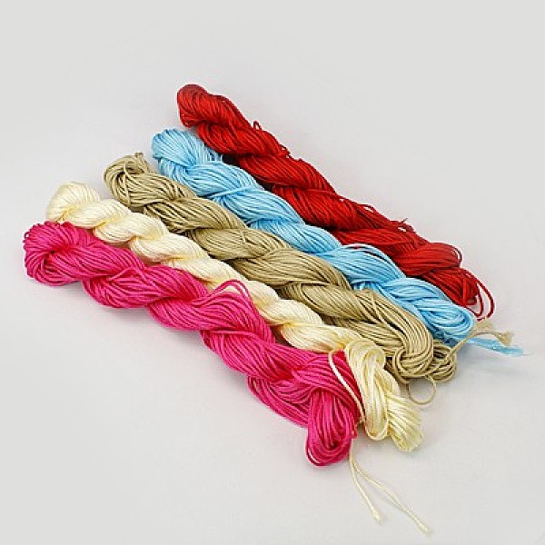 

PandaHall Nylon Thread, Nylon Jewelry Cord for Custom Woven Bracelets Making, Mixed Color, 1mm, about 26m/bundle, 10bundles/bag, about..., Multicolor