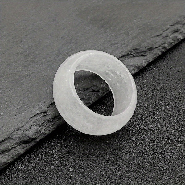 

PandaHall Natural Quartz Crystal Plain Band Rings Quartz Crystal Flat