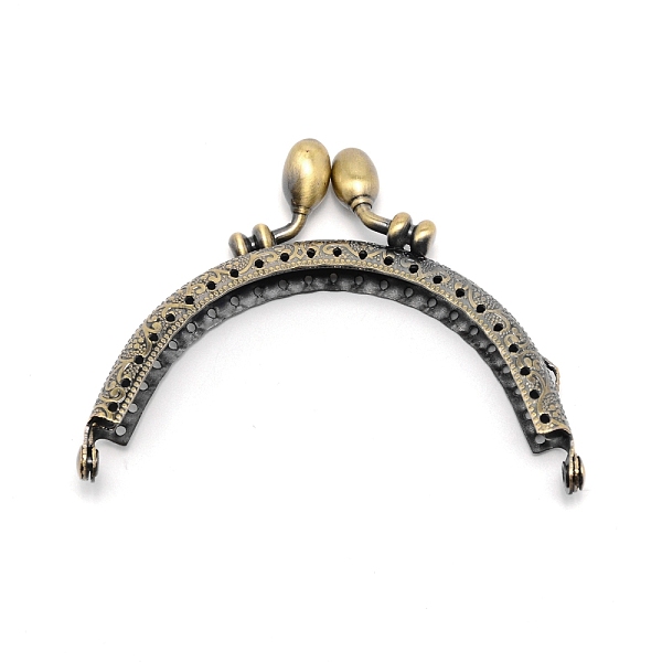 

PandaHall Iron Purse Frames, Bag Handle, for Bag Sewing Craft, Antique Bronze, 7x8.7x1.1cm, Hole: 1mm & 5.5x2.5mm Iron