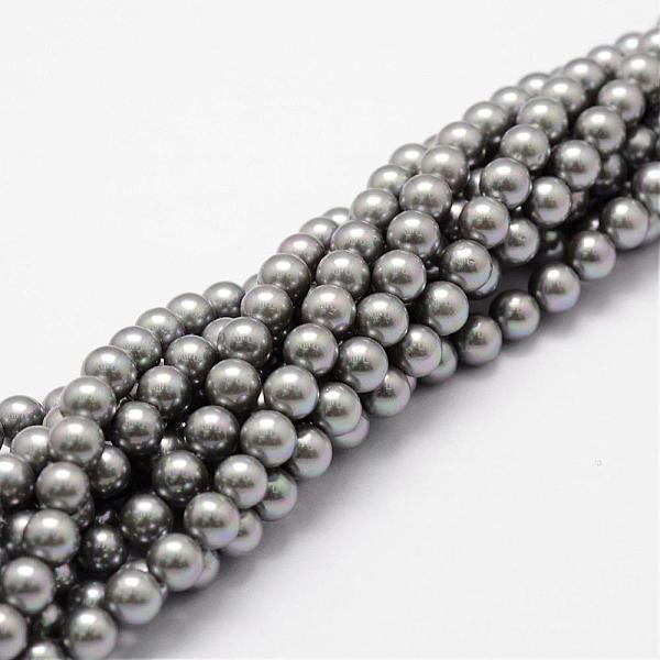 

PandaHall Shell Pearl Bead Strands, Rainbow Plated, Grade A, Round, Gray, 8mm, Hole: 1mm, about 51pcs/strand, 16 inch Shell Pearl Round Gray