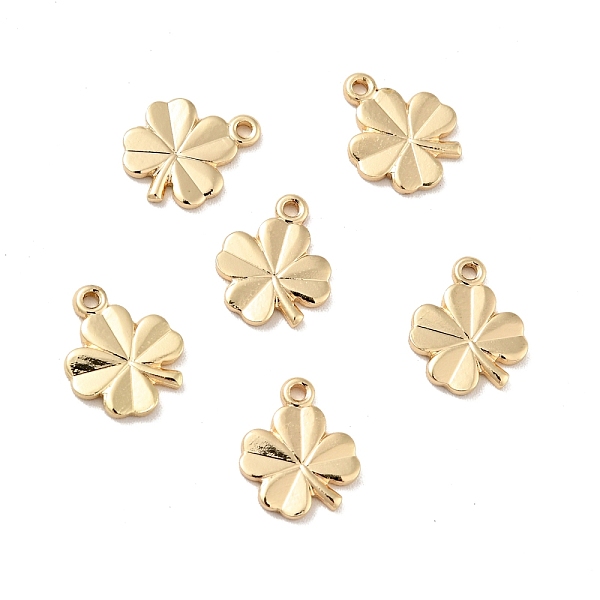 

PandaHall Rack Plating Brass Charms, Long-Lasting Plated, Cadmium Free & Lead Free, Clover, Golden, 11x9x1mm, Hole: 1mm Brass Clover