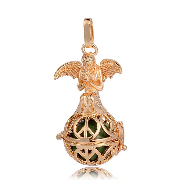 

PandaHall Golden Plated Brass Hollow Round Cage Pendants, with No Hole Spray Painted Brass Beads, Olive Drab, 45x25x24mm, Hole: 3x8mm Brass...