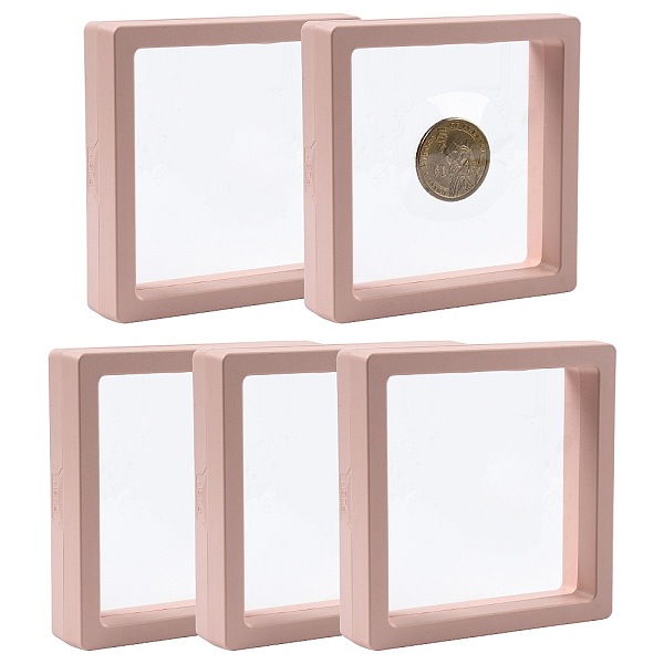 5Pcs Square Transparent PE Thin Film Suspension Jewelry Display Box