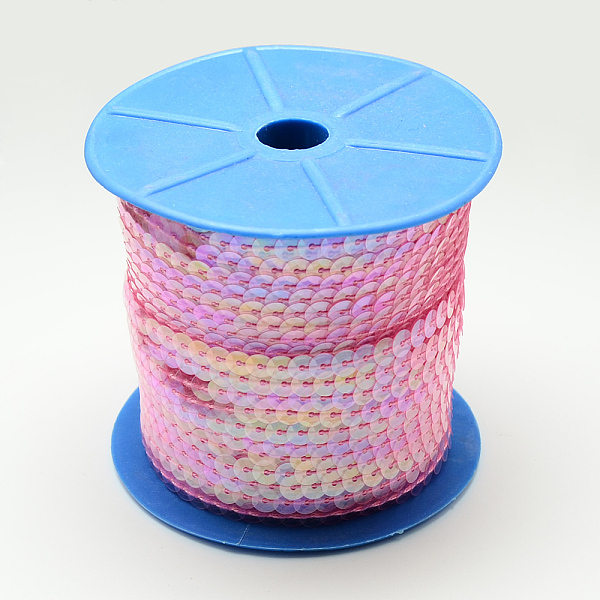 

PandaHall Eco-Friendly Plastic Paillette Beads, Sequins Beads, Ornament Accessories, AB Color, Flat Round, Pink, 6mm, about 5m/roll Plastic...