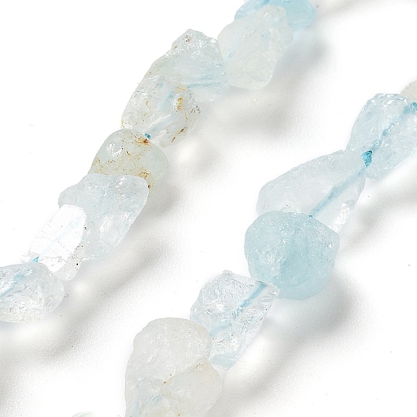 

PandaHall Raw Rough Natural Aquamarine Beads Strands, Nuggets, 6.5~9x5~6x3~5mm, Hole: 0.8mm, about 26~30pcs/strand, 7.48''~8.46''(19~21.5cm)...
