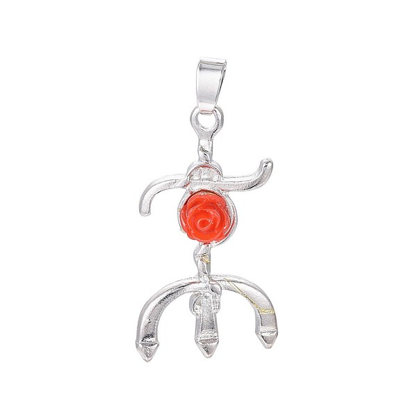 

PandaHall Platinum Plated Alloy Pendants, with Resin, Fork, Orange, 38x20x6.5mm, Hole: 3.5x7mm Alloy Others Orange
