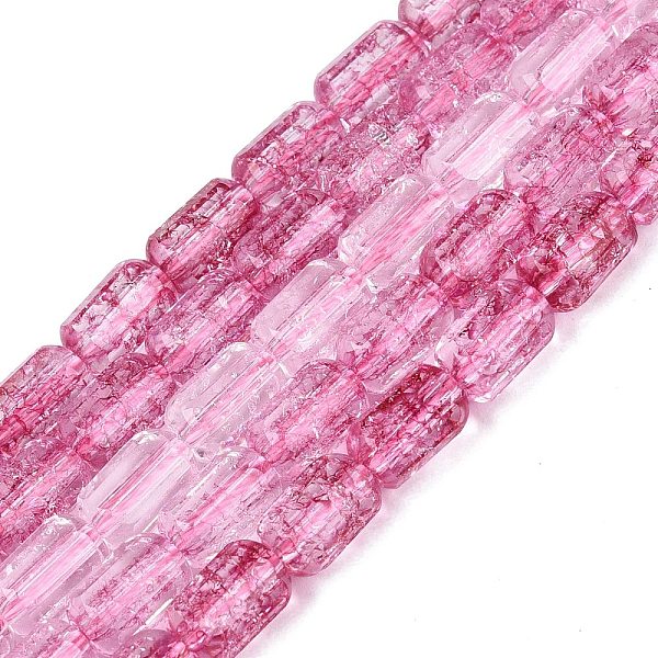 Brins de perles de verre transparentes craquelées