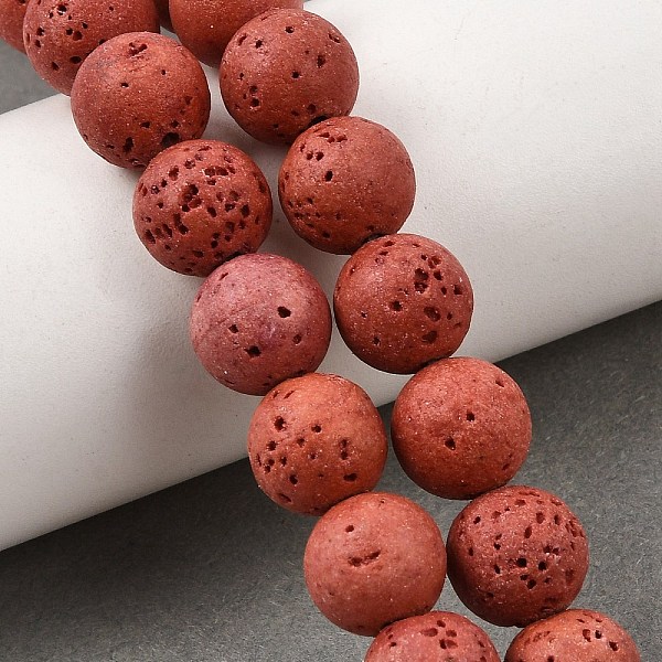 Colliers de perles de lave synthétiques teintées