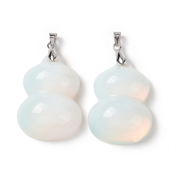 

PandaHall Opalite Pendants, with Platinum Tone Brass Findings, Gourd Charm, 35x25x12mm, Hole: 4x4mm Opalite Vegetables