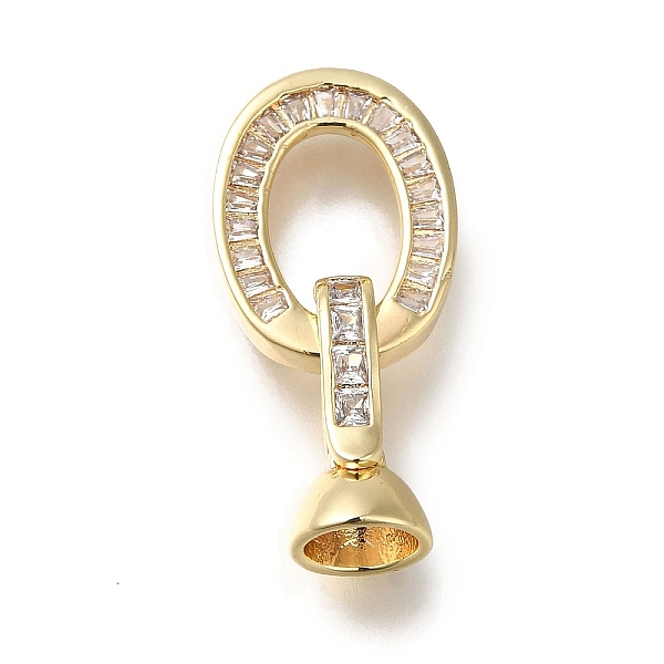 

PandaHall Brass Micro Pave Clear Cubic Zirconia Fold Over Clasps, Oval, Real 18K Gold Plated, 28mm Brass+Cubic Zirconia Oval