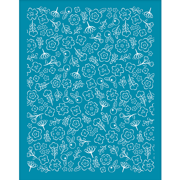 

PandaHall Silk Screen Printing Stencil, for Painting on Wood, DIY Decoration T-Shirt Fabric, Floral Pattern, 100x127mm Nylon Flower Cyan