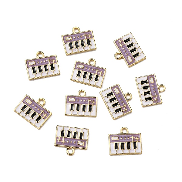

PandaHall Alloy Enamel Pendants, Light Gold, Electronic Keyboard, Medium Purple, 12.5x14.5x2mm, Hole: 2mm Alloy+Enamel Musical Instruments