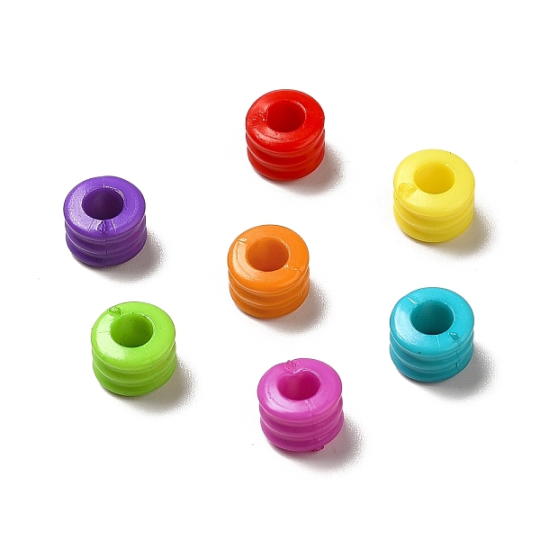 

PandaHall Opaque Acrylic Beads, Grooved Column, Mixed Color, 7x5mm, Hole: 3mm, about 3600pcs/500g Acrylic Column Multicolor