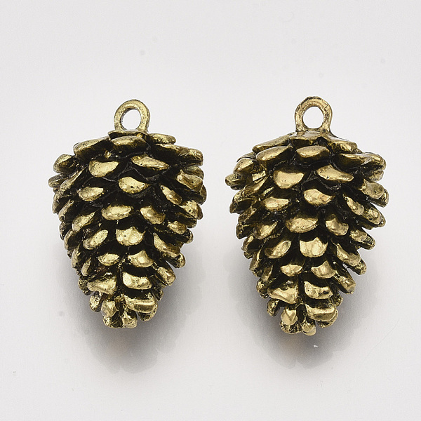 

PandaHall Tibetan Style Alloy Pendants, Pine Cone, Antique Golden, 34x23x21mm, Hole: 3mm Alloy Fruit