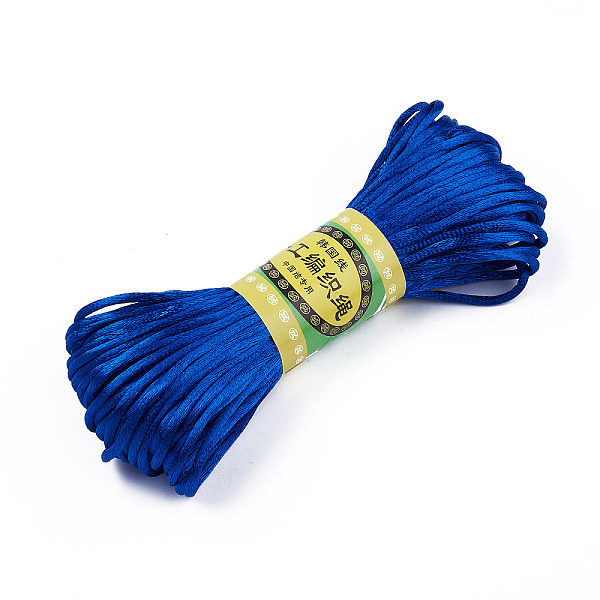 

PandaHall Polyester Rattail Satin Cord, for Chinese Knotting, Jewelry Making, Blue, 2mm, about 21.87 yards(20m)/bundle, 6bundles/bag...