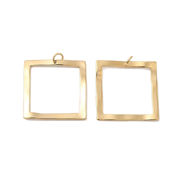 

PandaHall Ion Plating(IP) 304 Stainless Steel Pendants, with Jump Ring, Square Charm, Real 14K Gold Plated, 20.5x20x1.5mm, Hole: 3mm 304...