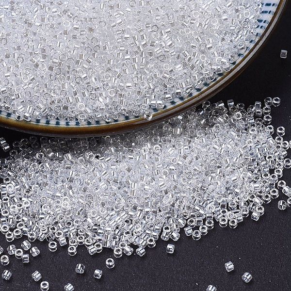 

PandaHall MIYUKI Delica Beads Small, Cylinder, Japanese Seed Beads, 15/0, (DBS0050) Crystal Luster, 1.1x1.3mm, Hole: 0.7mm, about..., Clear