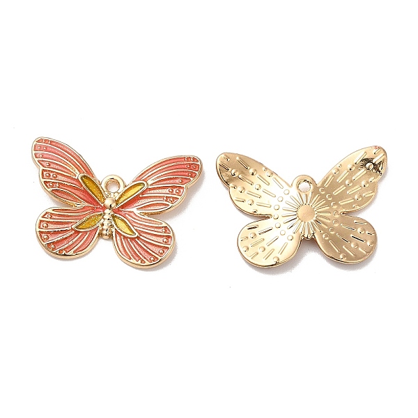 

PandaHall Alloy Enamel Pendants, Long-Lasting Plated, Cadmium Free & Nickel Free & Lead Free, Golden, Butterfly Charm, Tomato, 16x22x2.4mm..., Red