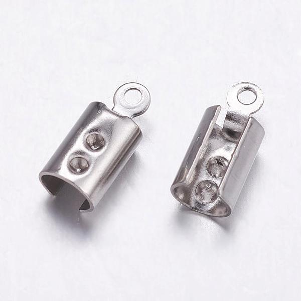 

PandaHall 304 Stainless Steel Folding Crimp Ends, Fold Over Crimp Cord Ends, Stainless Steel Color, 9.5x4.5x4mm, Hole: 1mm 304 Stainless...
