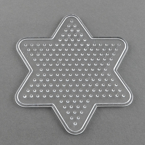 PandaHall ABC Pegboards used for 5x5mm DIY Fuse Beads, Star, Clear, 103x92x5mm Plastic Star Clear