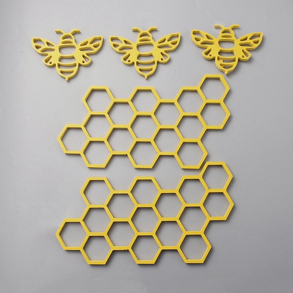 PVC Plastic Farmhouse Honey Bee  Honey Comb Wall Decorations