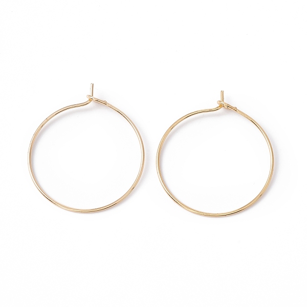 

PandaHall Rack Plating Brass Hoop Earring Findings, Long-Lasting Plated, Cadmium Free & Lead Free, Golden, 29x25x4mm, Pin: 0.8mm Brass